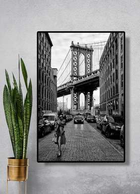 Poster - Legendary Brooklyn Bridge, 30 x 45 см, Canvas on frame