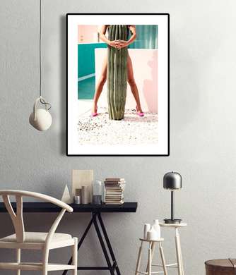 Постер - Кактус, 30 x 45 см, Холст на подрамнике