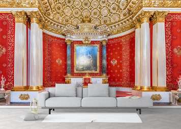 Wall Mural - Classic red interior with columns.