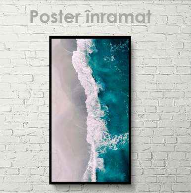 Poster - Sea wave, 45 x 90 см, Framed poster on glass, Marine Theme