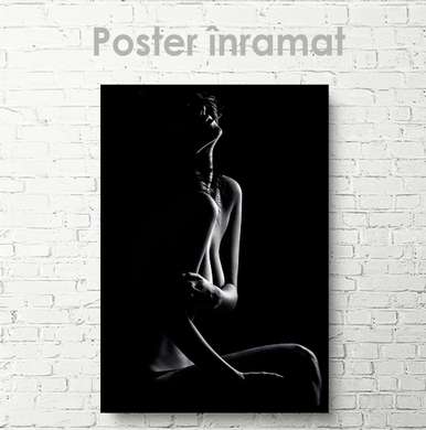 Poster - Siluet feminin, 60 x 90 см, Poster inramat pe sticla