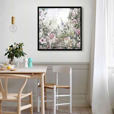 Poster - Grădină de flori, 100 x 100 см, Poster înrămat, Botanică