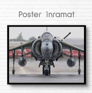 Poster - Fighter Aircraft, 90 x 60 см, Framed poster on glass