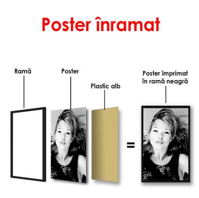 Poster - Vedere de sus a fotografiei lui Kate Moss, 60 x 90 см, Poster înrămat, Persoane Celebre