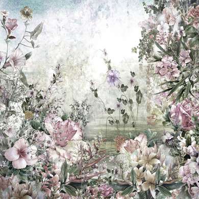Poster - Flower garden, 100 x 100 см, Framed poster, Botanical