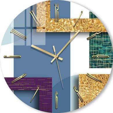 Glass clock - Geometry, 40cm