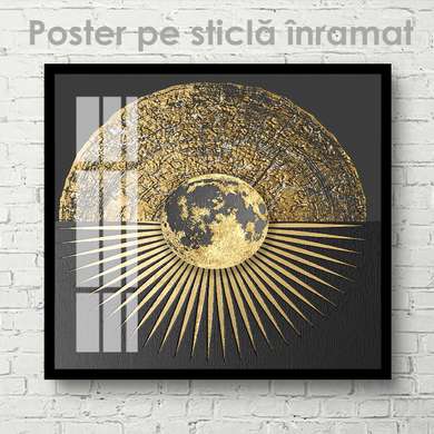 Постер - Золотая луна, 40 x 40 см, Холст на подрамнике