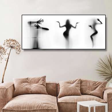 Poster - Shadows, 150 x 50 см, Framed poster on glass