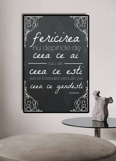 Poster - Quote about happiness, 30 x 45 см, Canvas on frame