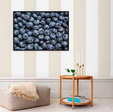 Poster - Blueberry, 90 x 60 см, Framed poster on glass, Food and Drinks
