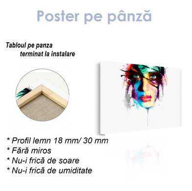 Poster - Abstract portrait, 60 x 30 см, Canvas on frame
