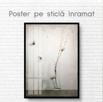 Постер - Три цветка, 30 x 45 см, Холст на подрамнике, Цветы