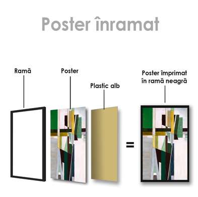 Poster - Rectangles, 60 x 90 см, Framed poster on glass