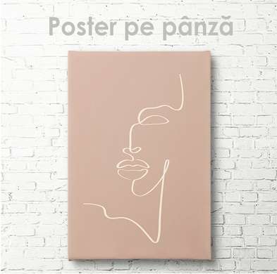 Poster - Portret minimalistic, 60 x 90 см, Poster inramat pe sticla
