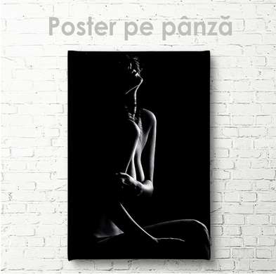 Постер - Женский силуэт, 30 x 45 см, Холст на подрамнике