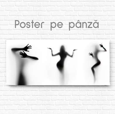Постер - Тени, 150 x 50 см, Постер на Стекле в раме