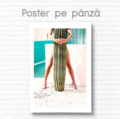 Постер - Кактус, 60 x 90 см, Постер на Стекле в раме