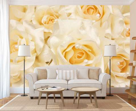 Wall Mural - Roses and pearls