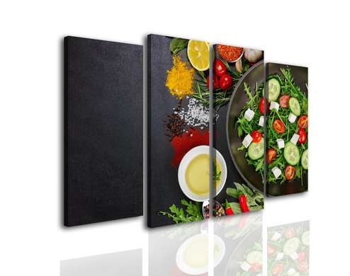 Модульная картина,Полезный салат, 106 x 60, 106 x 60