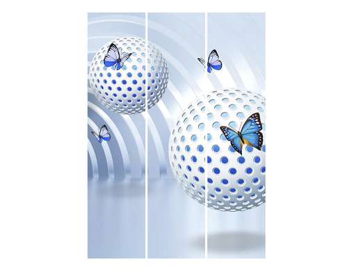 Screen - Blue butterflies against the background of a tunnel with balls., 7