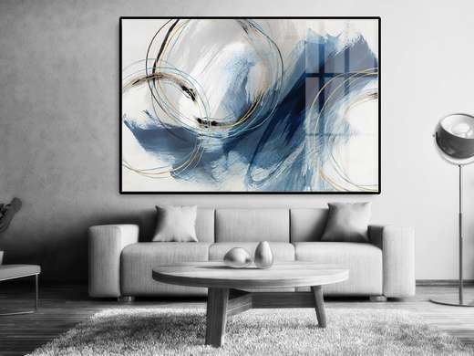 Poster - Blue abstract, 45 x 30 см, Canvas on frame