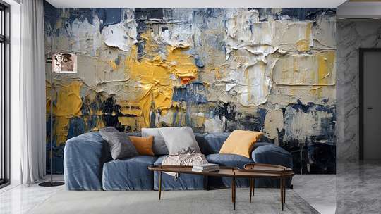 Wall mural - Grey, yellow and blue colors