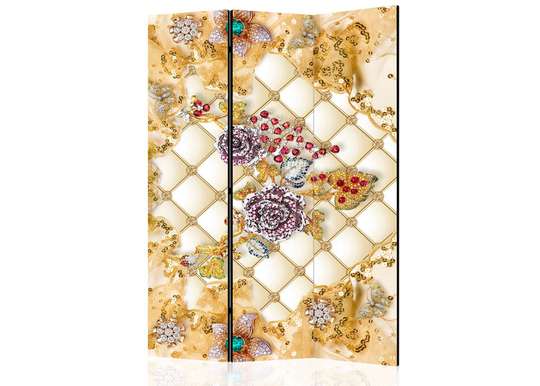 Screen - Lilac flowers with gold patterns., 7
