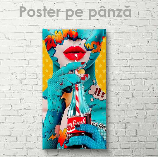 Poster - Soda girl, 30 x 60 см, Canvas on frame, Glamour