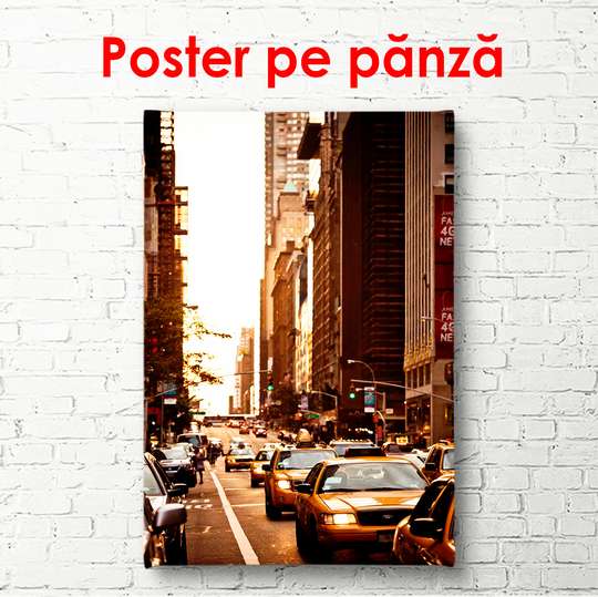 Постер - Движение автомобилей в городе, 60 x 90 см, Постер в раме