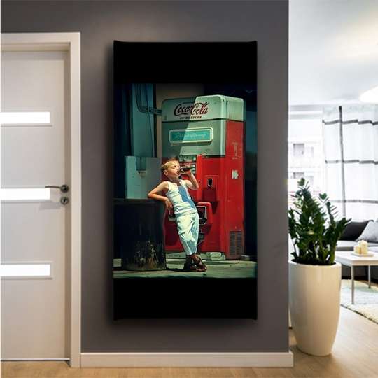 Poster, Băiatul si coca cola, 30 x 60 см, Panza pe cadru