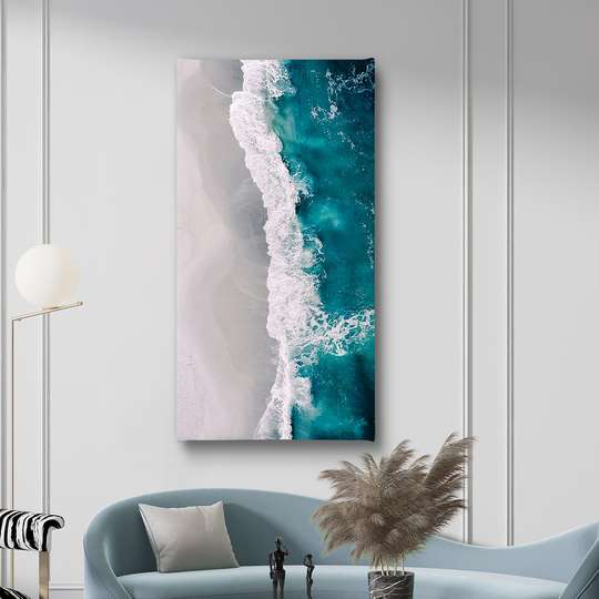 Постер - Морская волна, 30 x 60 см, Холст на подрамнике, Морская Тематика