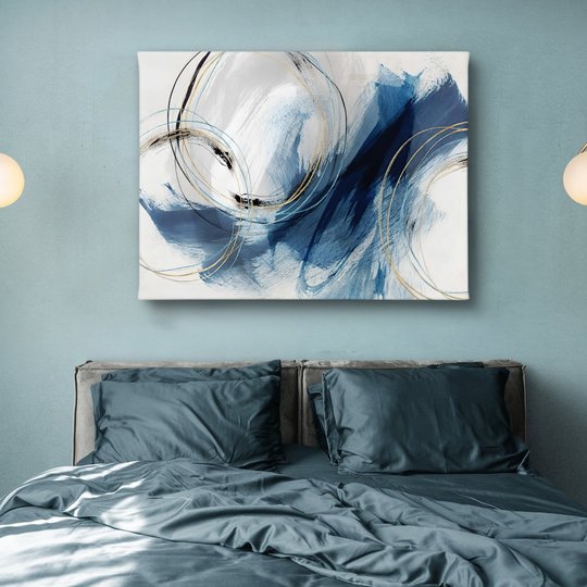 Poster, Abstractie albastrie, 45 x 30 см, Panza pe cadru