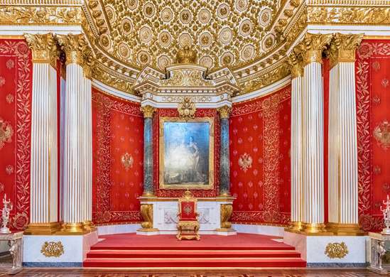 Wall Mural - Classic red interior with columns.