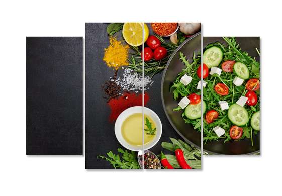 Modular picture, Healthy salad, 106 x 60, 106 x 60