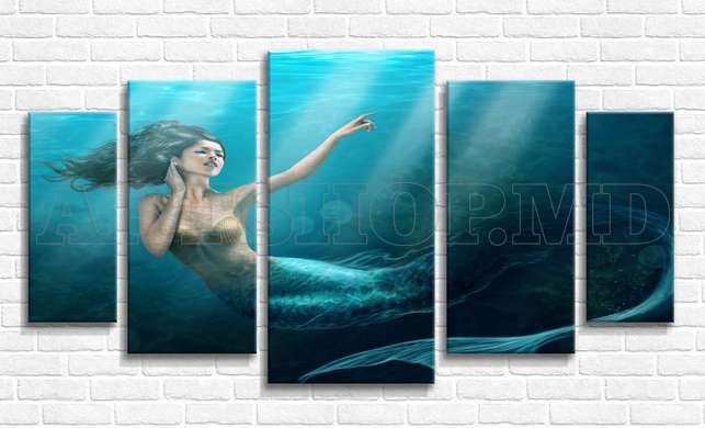 Modular picture, The little mermaid under the water, 108 х 60