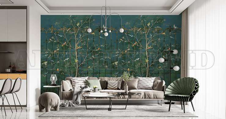 Wall mural - Trees with birds