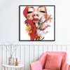 Poster - Lady cat, 100 x 100 см, Framed poster on glass, Abstract