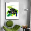 Poster - Formula 1 on the green stripe, 30 x 45 см, Canvas on frame