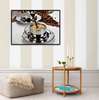 Poster - Cup of strong coffee, 90 x 60 см, Framed poster on glass, Food and Drinks