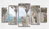Tablou Pe Panza Multicanvas, Arcacurile romane antice si o priveliste frumoasa asupra lacului, 206 x 115