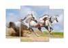 Модульная картина, Три белых коня., 198 x 115