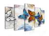 Modular picture, Multicolored butterflies on abstract background, 108 х 60