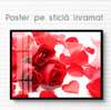 Постер - Красные розы, 90 x 60 см, Постер на Стекле в раме, Цветы