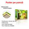Poster - Bottles with wine and glasses on the background of the vineyard, 90 x 60 см, Framed poster, Food and Drinks