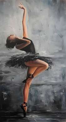 Poster - Balerina danseaza, 45 x 90 см, Poster inramat pe sticla, Picturi