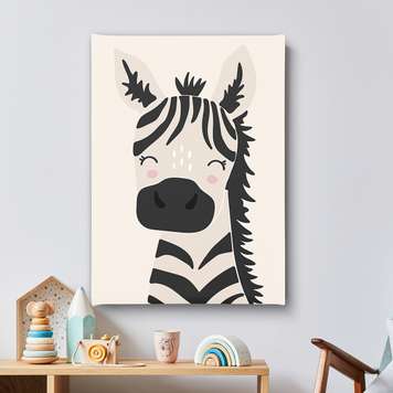 Poster - Zebra, 30 x 45 см, Panza pe cadru, Pentru Copii