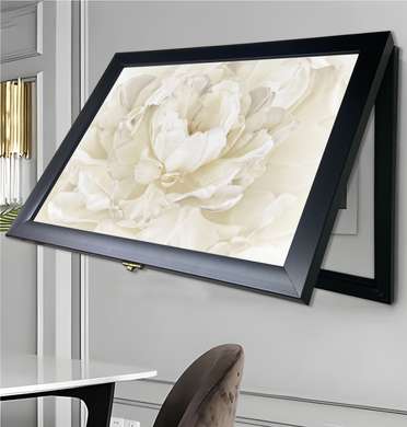 Multifunctional Wall Art - White flower, 30x40cm, White Frame