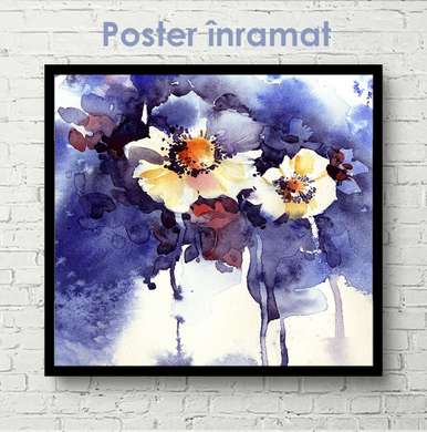 Poster - Lilac flowers in watercolor, 40 x 40 см, Canvas on frame, Flowers