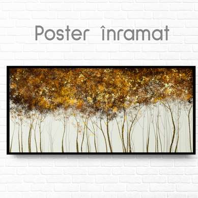 Poster - Peisaj abstract al naturii, 90 x 45 см, Poster inramat pe sticla