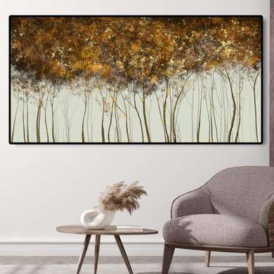 Poster - Peisaj abstract al naturii, 90 x 45 см, Poster inramat pe sticla